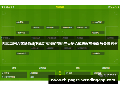 欧冠两回合客场作战下轮对阵提前预热三大结论解析形势走向与关键看点 欧冠两回合客场作战下轮对阵提前预热三大结论解析形势走向与关键看点